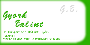 gyork balint business card